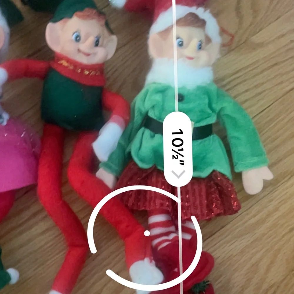 3 posable elves holiday Christmas vintage